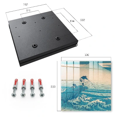 Wall mounted key box Fisherman and waves