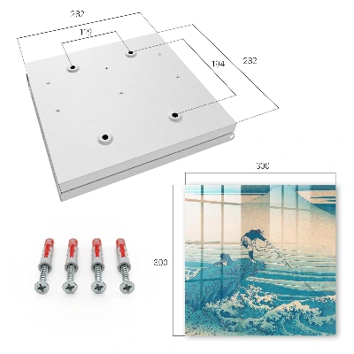 Wall mounted key box Fisherman and waves
