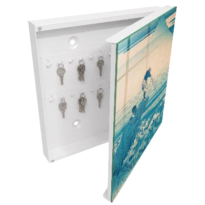 Wall mounted key box Fisherman and waves