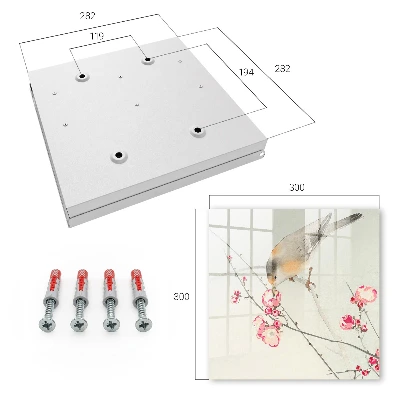 Wall-mounted key box with little bird and flower design