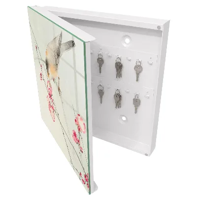 Key box for wall Little bird and flowers