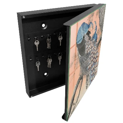 Wall mounted key box Peacock beauty