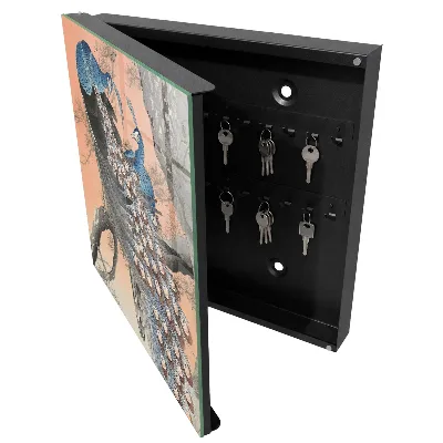 Wall mounted key box peacock beauty design