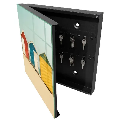Wall mounted key box Colorful houses