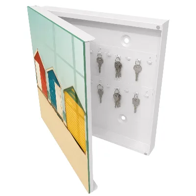 Wall mounted key box Colorful houses