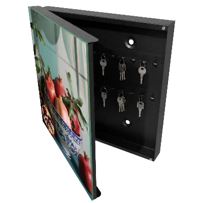Wall mounted key box Navy blue fruits