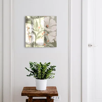 Key cabinet Beige flowers