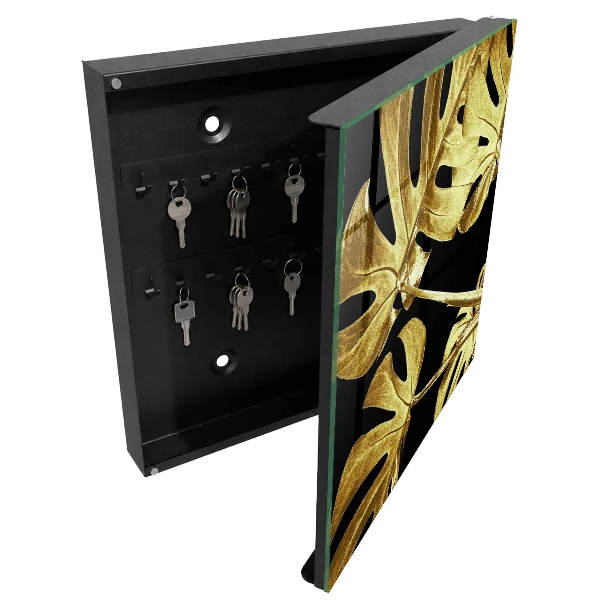 Wall mounted key box Monstera leaves