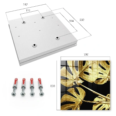 Wall mounted key box Monstera leaves