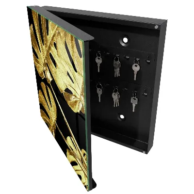 Wall mounted key box Monstera leaves