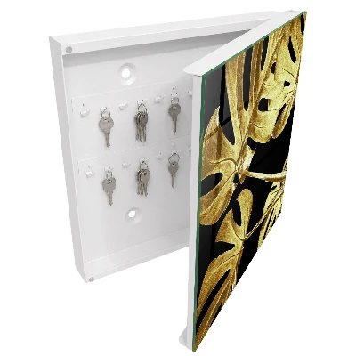 Wall mounted key box Monstera leaves