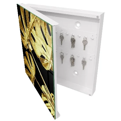 Wall mounted key box Monstera leaves