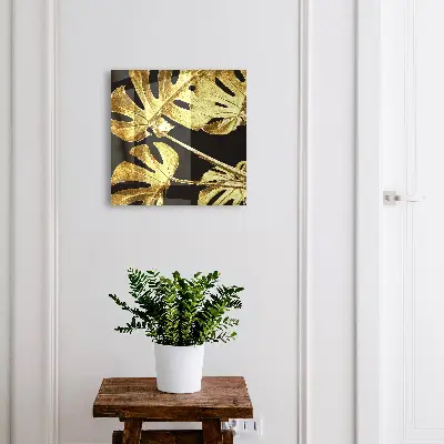 Wall mounted key box Monstera leaves