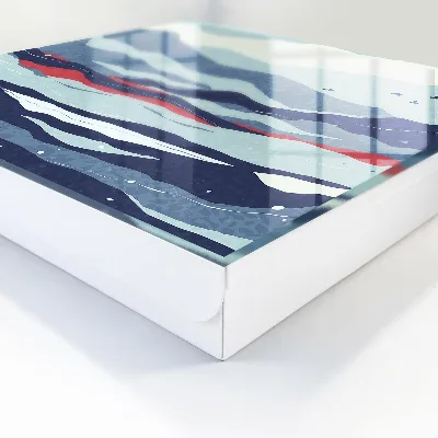Wall mounted key box Blue waves