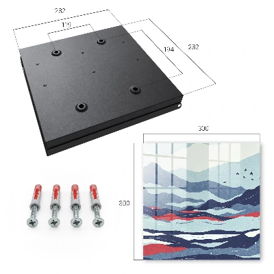 Wall mounted key box Blue waves