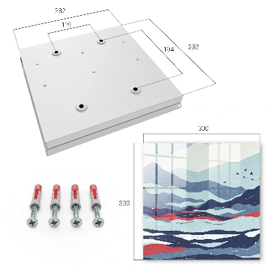 Wall mounted key box Blue waves