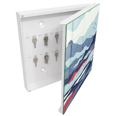 Wall mounted key box Blue waves