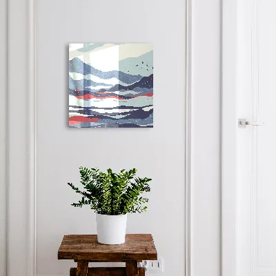 Wall mounted key box Blue waves