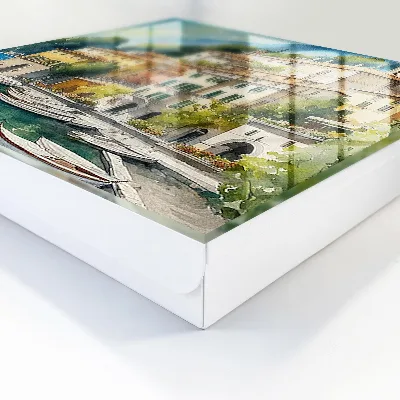 Wall mounted key box Italian landscape