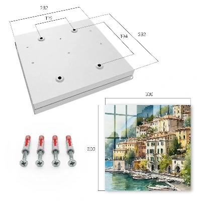 Wall mounted key box Italian landscape