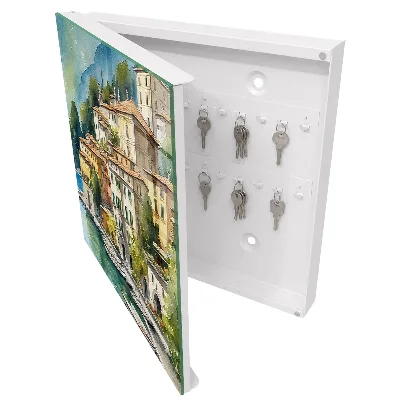 Wall mounted key box Italian landscape