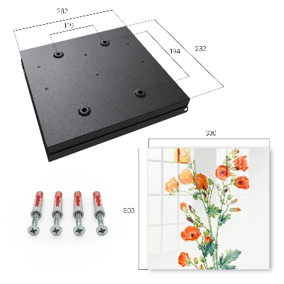 Wall mounted key box Orange poppies