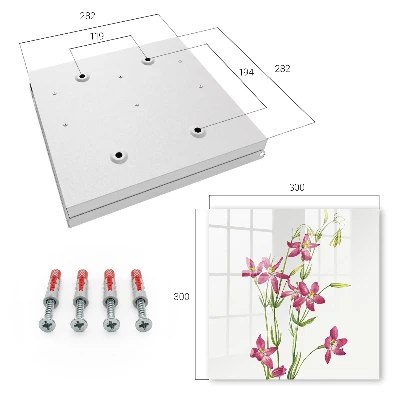 Key cabinet Pink flowers