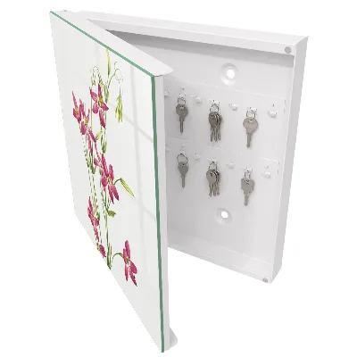 Key cabinet Pink flowers