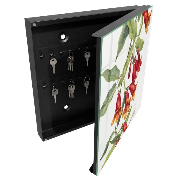 Key box for wall Red flowers