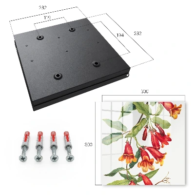 Key box for wall Red flowers