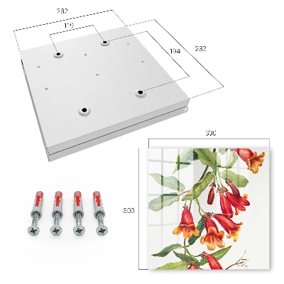 Key box for wall Red flowers