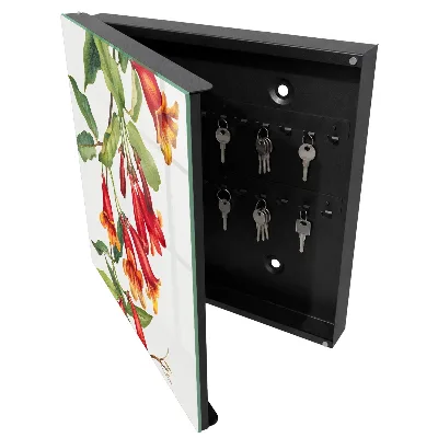 Key box for wall Red flowers