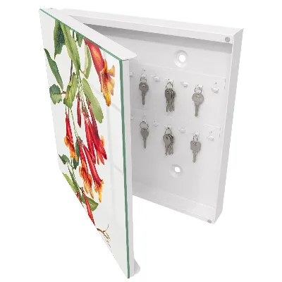Key box for wall Red flowers