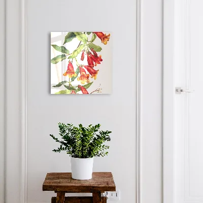 Key box for wall Red flowers