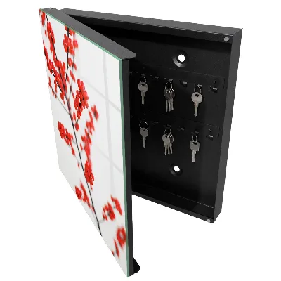 Wall mounted key box Red berries