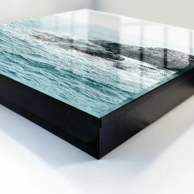 Wall mounted key box Sea waves