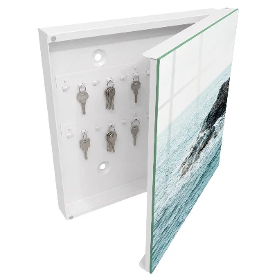 Wall mounted key box Sea waves
