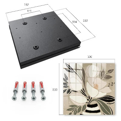 Wall mounted key box Floral minimalism