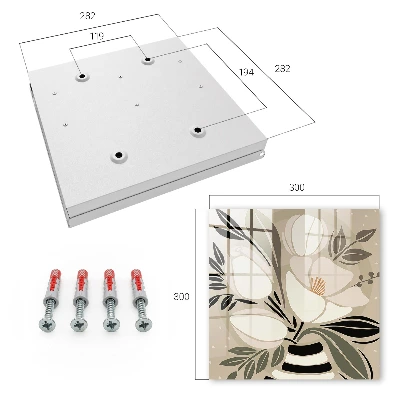 Wall mounted key box Floral minimalism