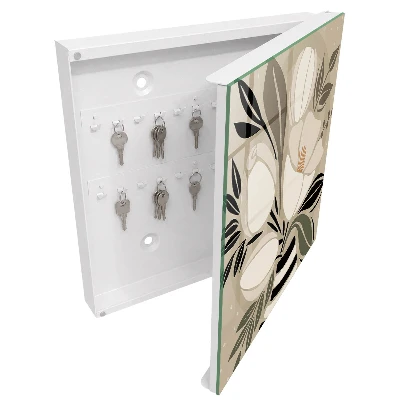 Wall mounted key box Floral minimalism