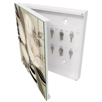 Wall mounted key box Floral minimalism