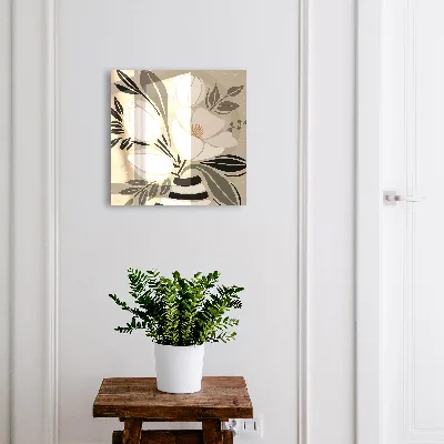 Wall mounted key box Floral minimalism