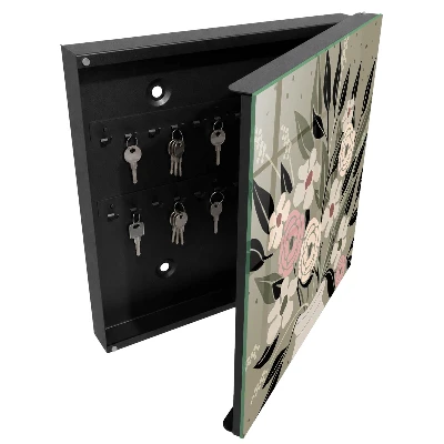 Wall mounted key box Floral composition