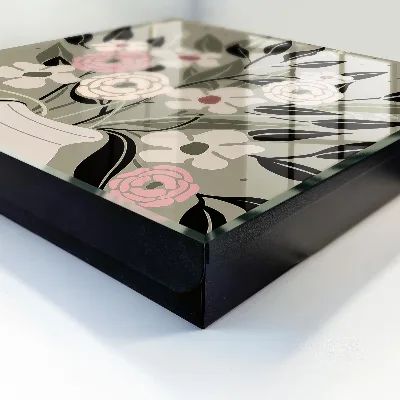 Wall mounted key box Floral composition