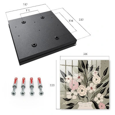 Wall mounted key box Floral composition