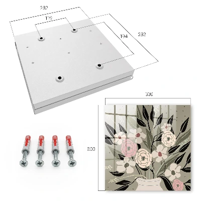 Wall mounted key box Floral composition