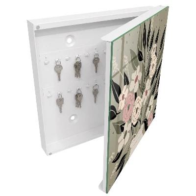 Wall mounted key box Floral composition