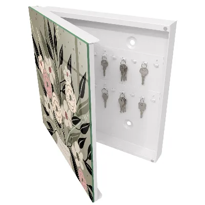 Wall mounted key box Floral composition