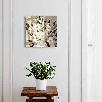 Wall mounted key box Floral composition