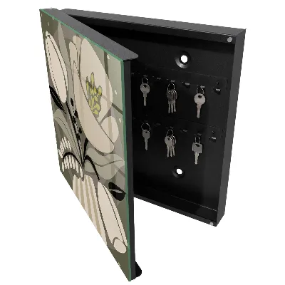 Key cabinet Beige flowers